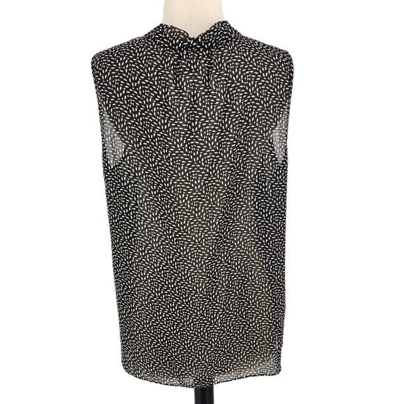 SALE Love 21 Sleeveless Sheer Chiffon Print Tank with Necktie - Picture 4 of 6